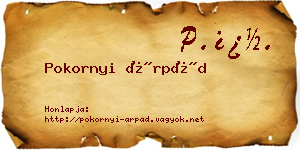 Pokornyi Árpád névjegykártya